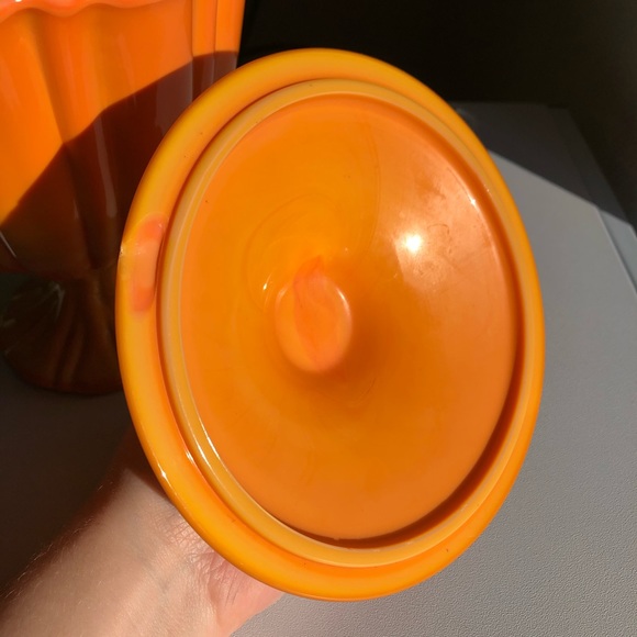 LE SMITH Glass Bittersweet Orange Covered Compote - Picture 7 of 15